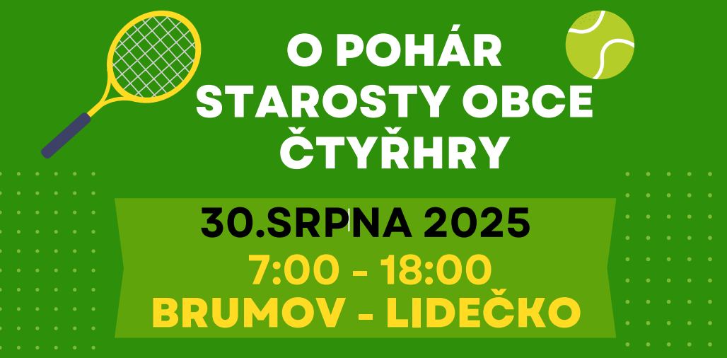 Bitva dvojic o Pohár starosty obce! Tenisový turnaj pro občany a rodáky z Lidečka